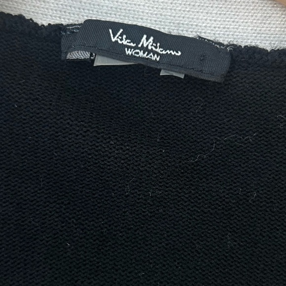 Vila Milano XXL Black & White Minimalist Long Open Front Cardigan with Pockets - Picture 2 of 4